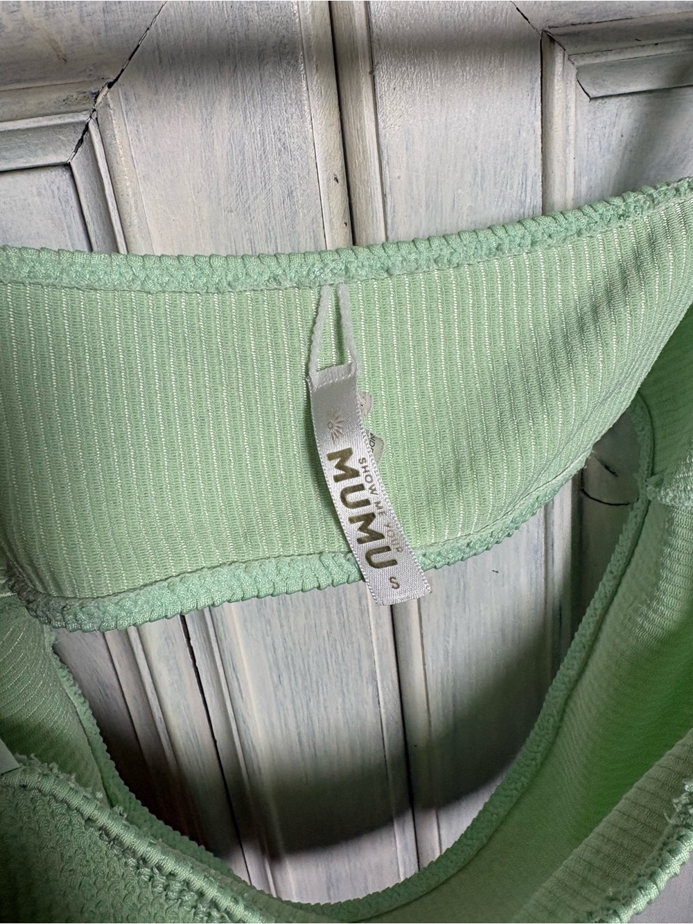 Show Me Your Mumu Destin Bikini Top Melon Green Bandeau Preppy Beach Vacation - Picture 5 of 7